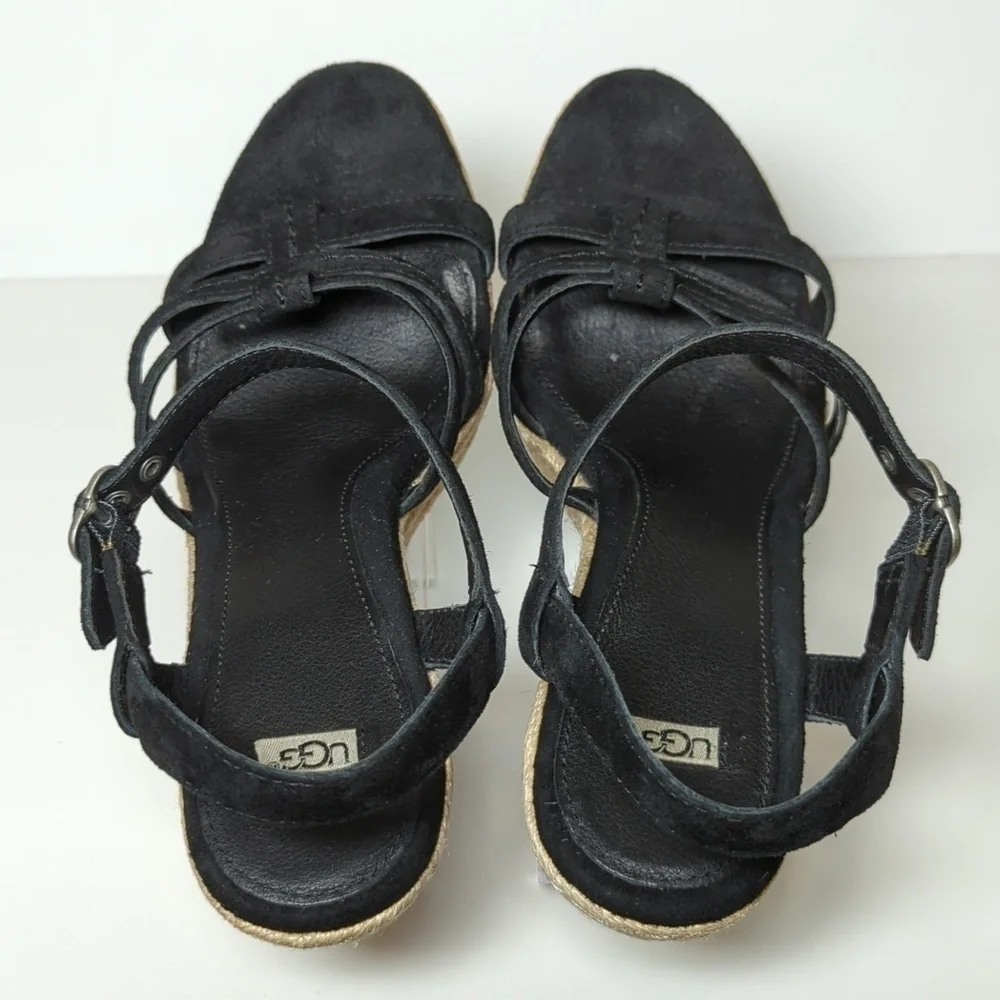 UGG Callia Platform jute/espadrille wedge sandal women's size 9